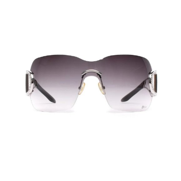 Vintage Christian Dior Diorly 1 Shield Sunglasses Crystals Y2K 00s Galliano - Picture 7 of 14